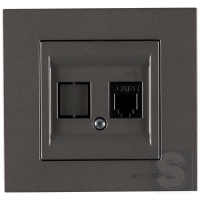 Розетка телефонная TF cat 3  Arvia Electric KAREN Антрацит (20 06 2000 221)